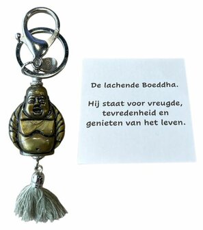 Lachende Boeddha sleutelhanger