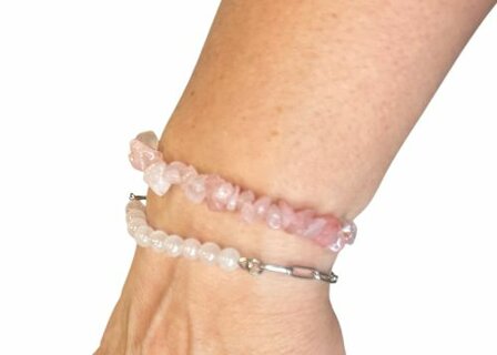 Schakelarmband met natuursteen Rozenkwarts