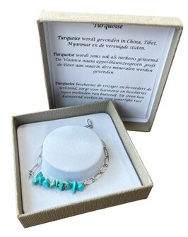 Schakelarmband met natuursteen Turquoise
