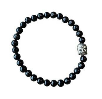 Onyx armband met Boeddha kraal