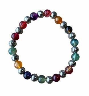 Heren armband met een mix van natuurstenen