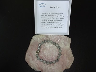 Dames armband Picasso Jaspis met boeddha kraal