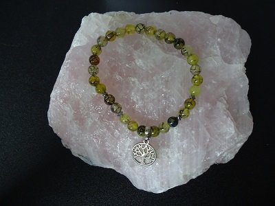 Dames armband Agaat geel met de Tree of Life