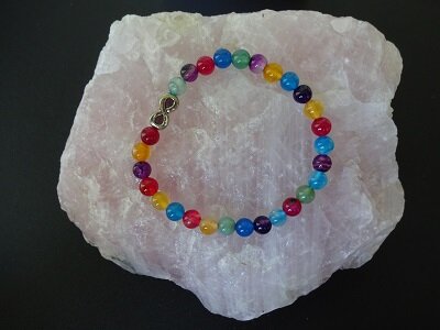 Dames armband Agaat Chakra kleuren Infinity