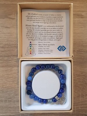 Dames armband Chakra Blauwe Band Agaat 