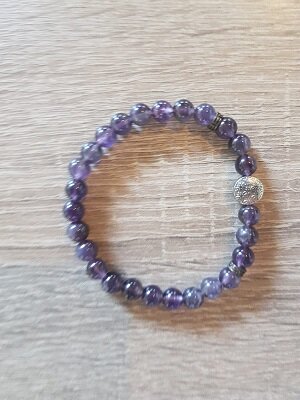 Dames armband Amethist met flower of life kraal