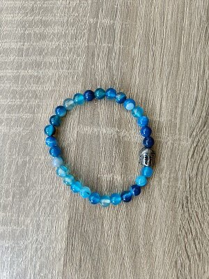 Dames armband Band Agaat met RVS Boeddha kraal