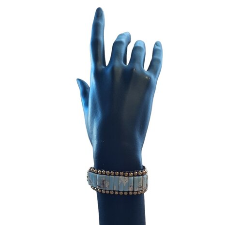 Larderiet natuurstenen damesarmband