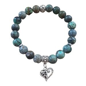 Afrikaans Turquoise met bedel hart