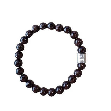 Heren armband met natuursteen Granaat
