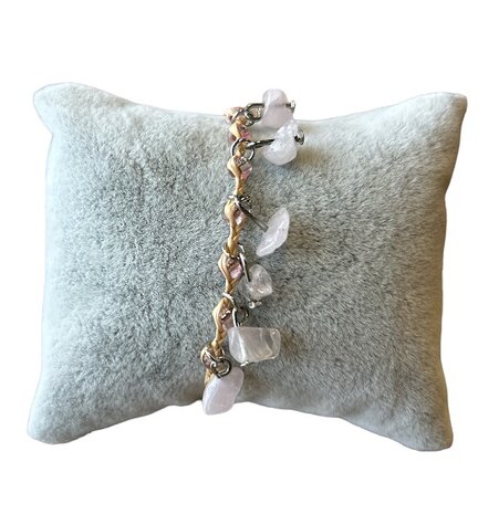 Armband met Rozenkwarts split natuursteen