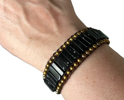 Sneeuwvlok Obsidiaan natuurstenen armband