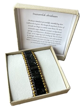 Sneeuwvlok Obsidiaan armband