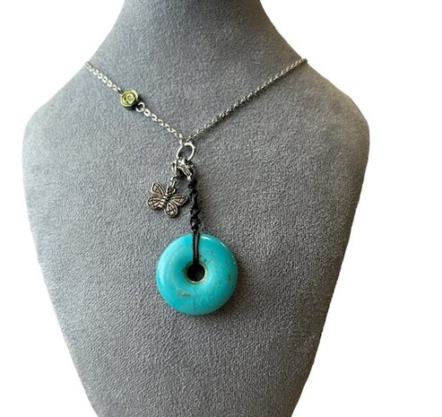 Ketting Bi schijf van Turquoise