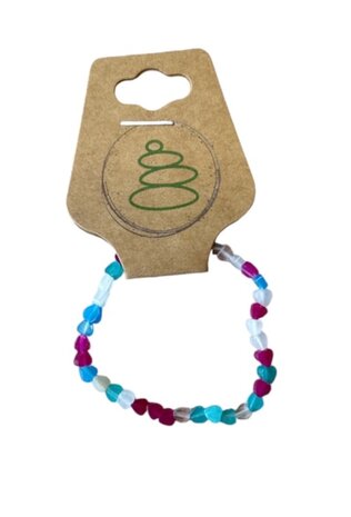 Kinder armband (15 cm)  4 mm hartjes