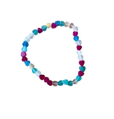 Kinder armband met een mix van natuurstenen hartjes