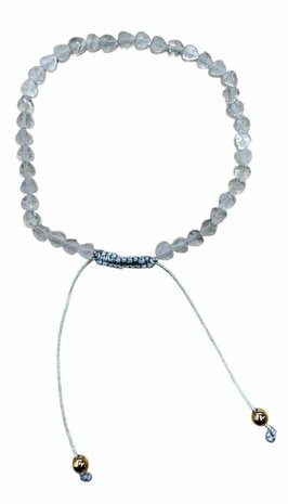 Bergkristal dames hartjes armband