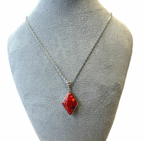 Ketting met natuursteen Koraal