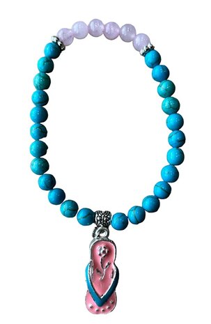 Armband met Rozenkwarts en Howliet