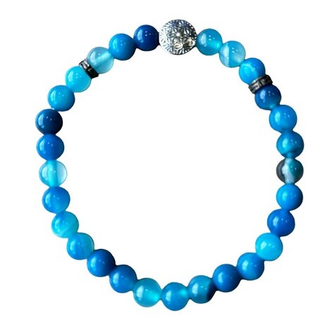 Bandagaat dames armband met Flower of Life kraal