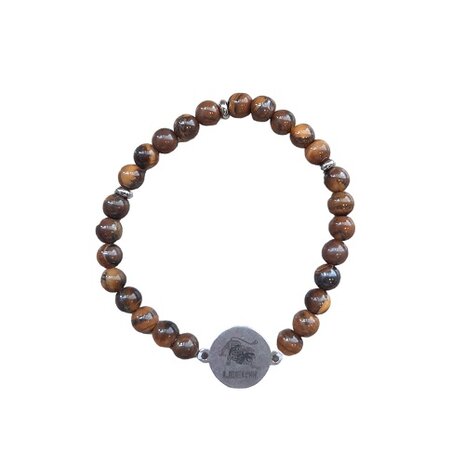 Tijgeroog armband met sterrenbeeld Leeuw