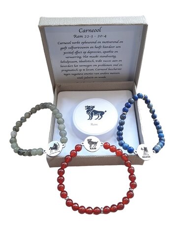Sterrenbeelden armband van natuursteen