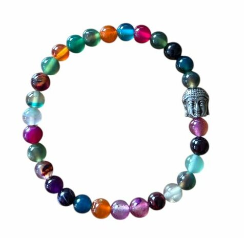 Agaat multi kleur dames armband