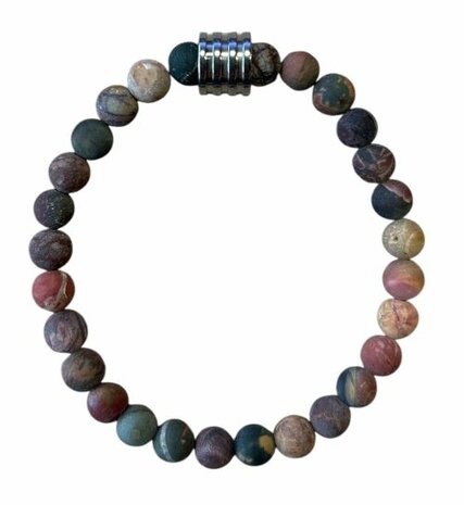 Picasso Jaspis mat met 4 ringen kraal