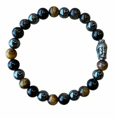 Tijgeroog natuurstenen heren armband