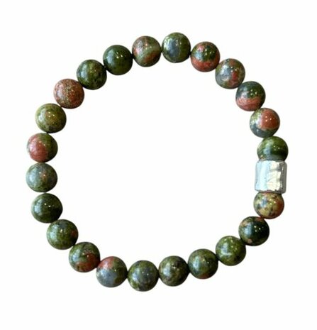 Unakiet natuurstenen heren armband