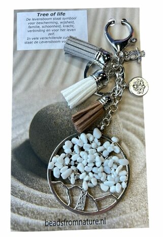 Tree of Life met natuursteen witte Jade