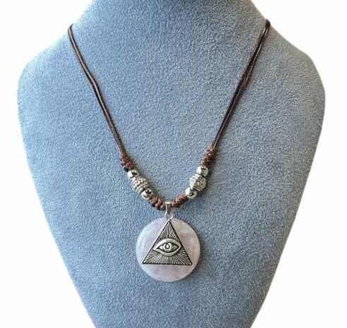 Ketting met natuursteen Rozenkwarts