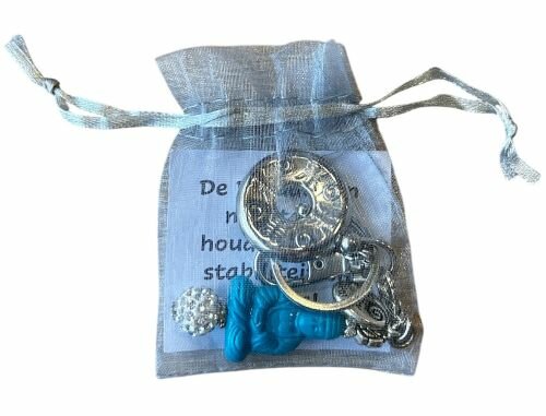 Meditatie Boeddha met munt (turquoise)