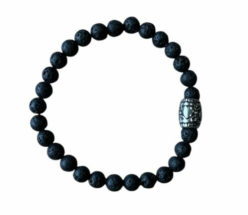 Armband van Lava steen met basic kraal