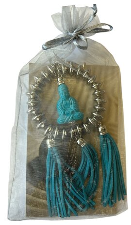 Decoratie wensenvanger met Boeddha (blauw)