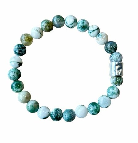 Heren armband met Boom Agaat 