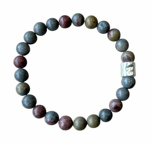 Gras Jaspis mat heren armband