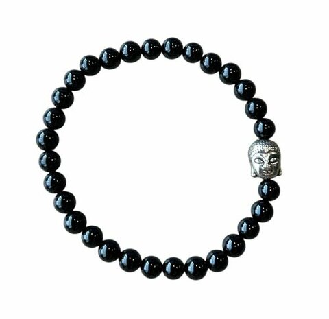 Onyx armband met Boeddha kraal