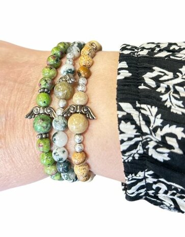 Dames armband Boomagaat 6 mm met beschermengel