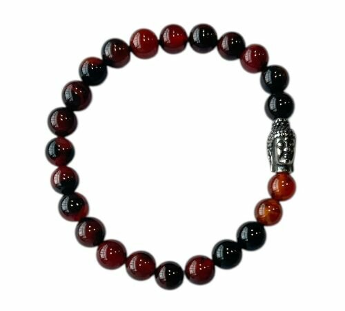 Vuur Agaat heren armband met Boeddha kraal